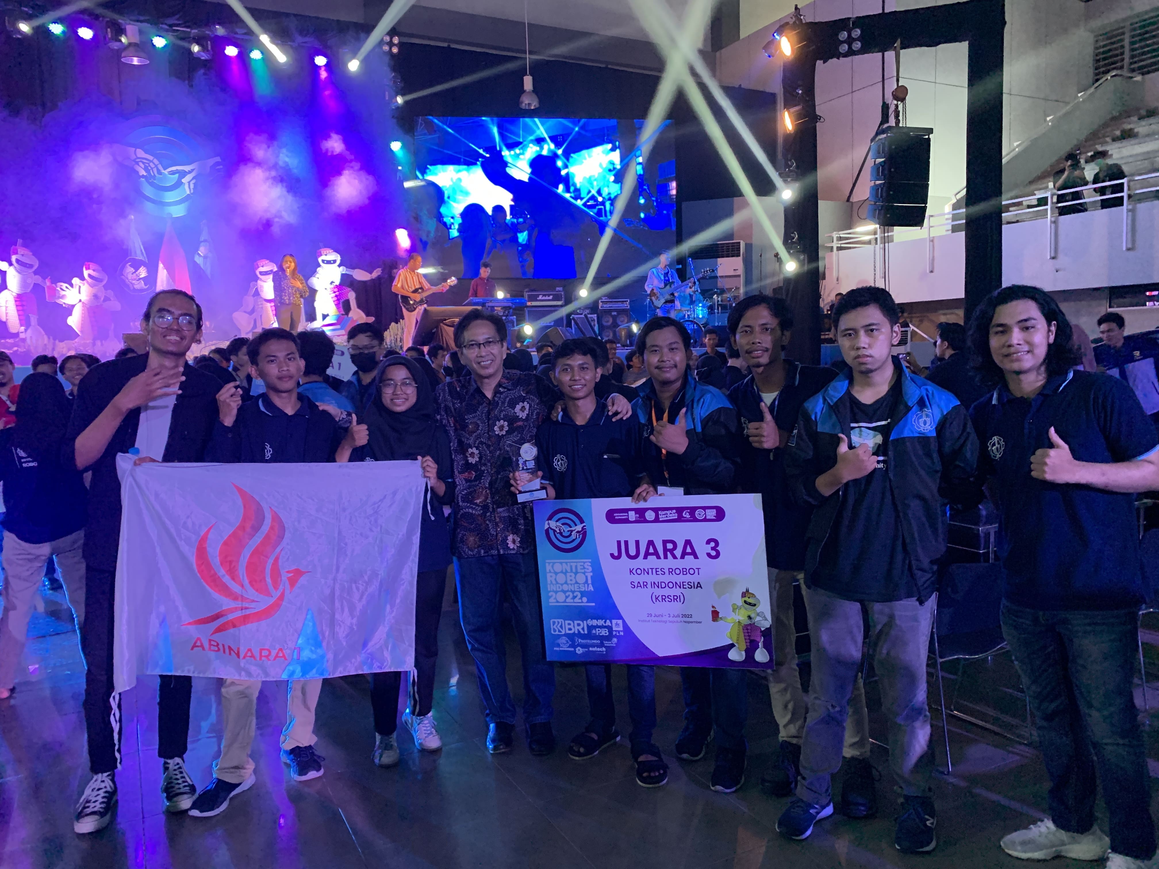 Abinara team celebrating a competition result